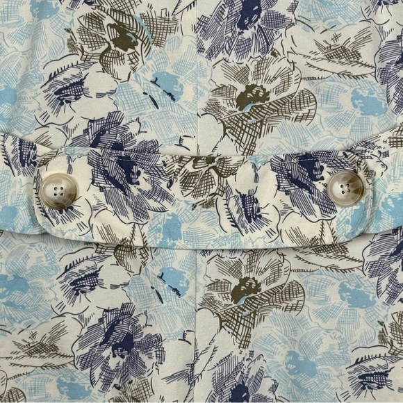 Old Navy Blue Floral Trench Coat Women’s Large – Vintage Y2K Spring Jacket - Picture 9 of 14